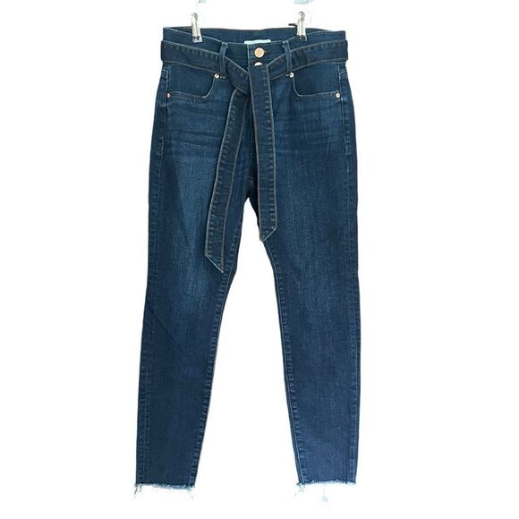 Loft High Waist Skinny Jeans with denim belt -Sz 26/2 - Picture 1 of 5